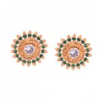 Gold Green Spike Studs