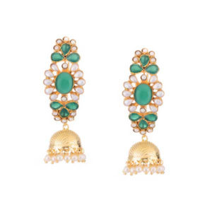 Pearl Green Floret Hoop Jhumka